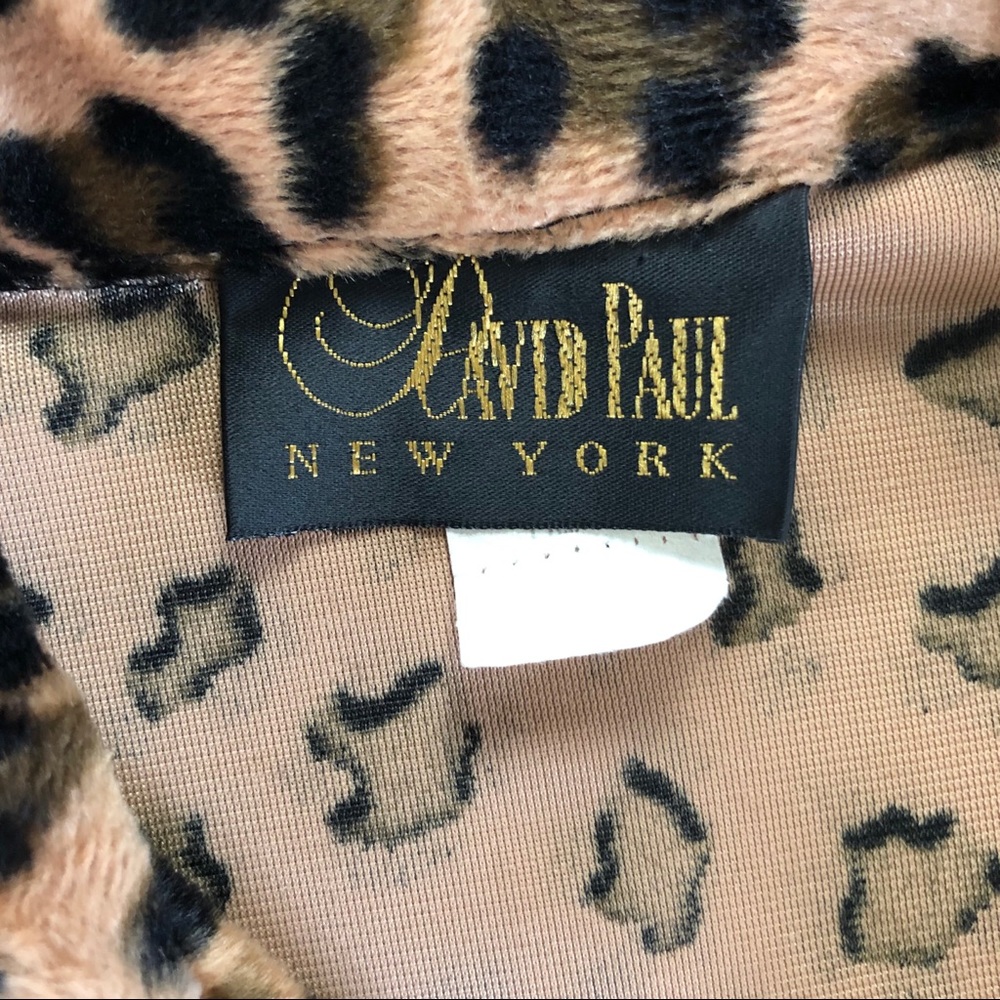 David Paul Leopard Print Zip Front Top Or Jacket - image 4